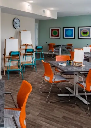 Activity Room at American House St. Petersburg Senior Living Community adsf